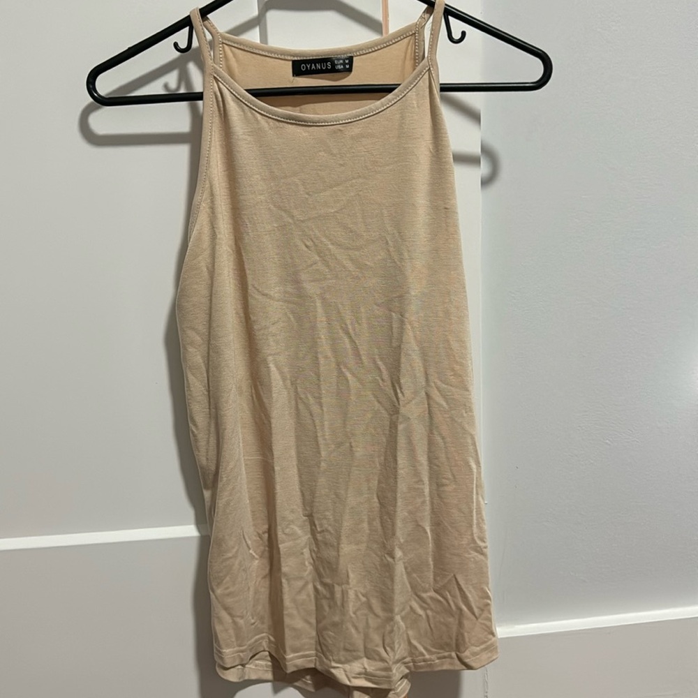 OYANUS. Women’s, tan tank top. Never worn.